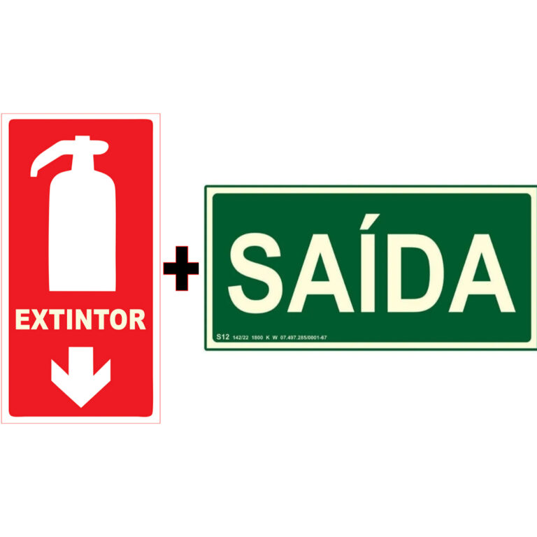 kit placa EXTINTOR + SAIDA 10X20 FOTOLUMINESCENTE 