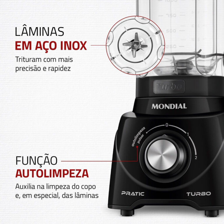 Liquidificador Mondial Pratic Turbo L89B Preto 110