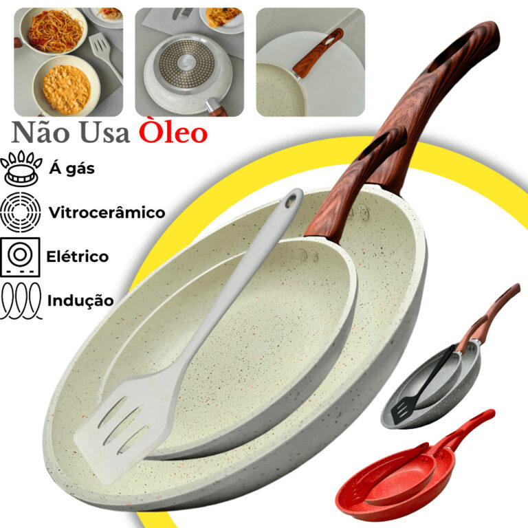 Kit 2 Frigideiras Ceramica Antiaderente Fogão Coo
