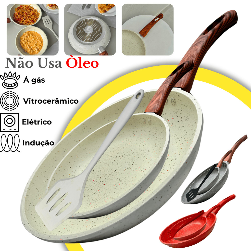 Frigideiras Ceramica Antiaderente Fogão Cooktop Indução Gás Elétrico Premium Profissional