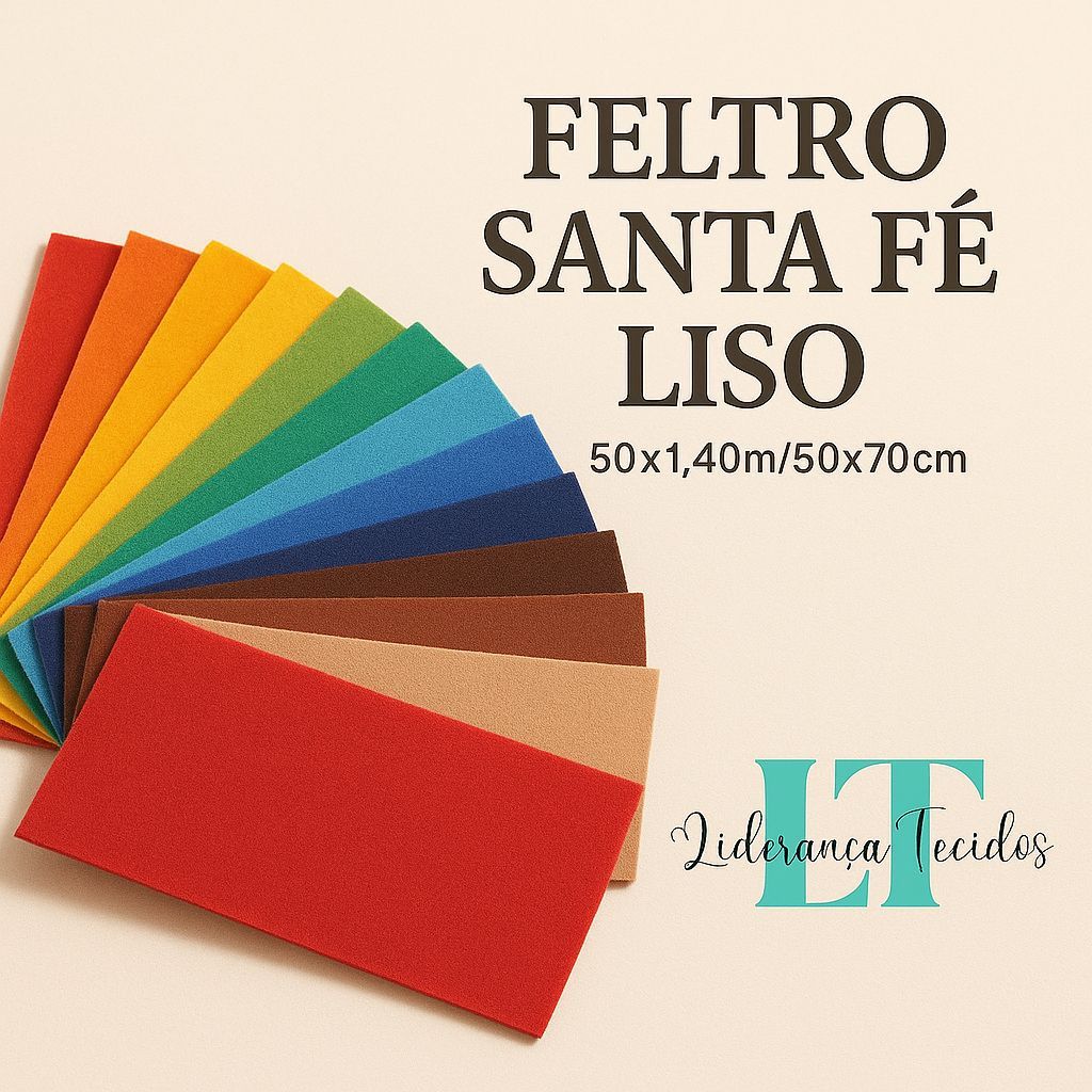 Feltro Santa Fé Liso 50×1,40m/50x70cm  Artesanato, Costura, Decoração, Patchwork | Várias Cores