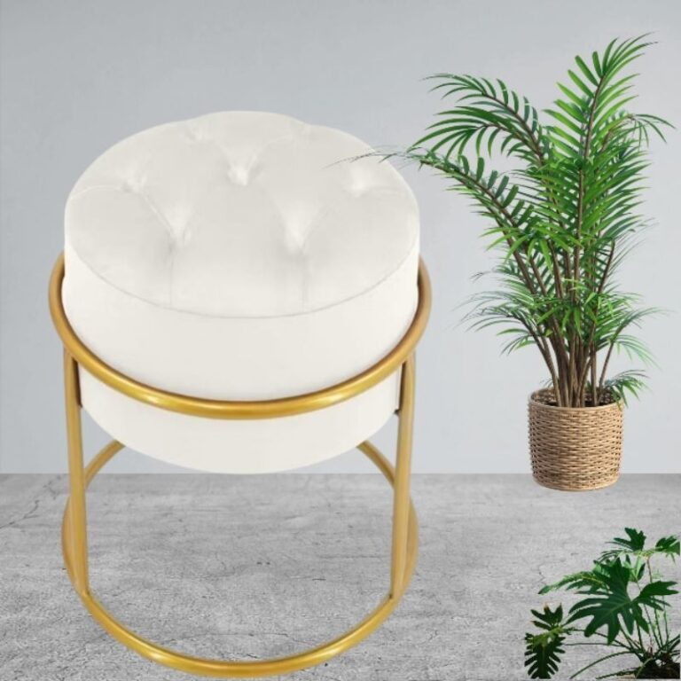 Puff Decoração Quarto Banqueta Ferro Argola Pent