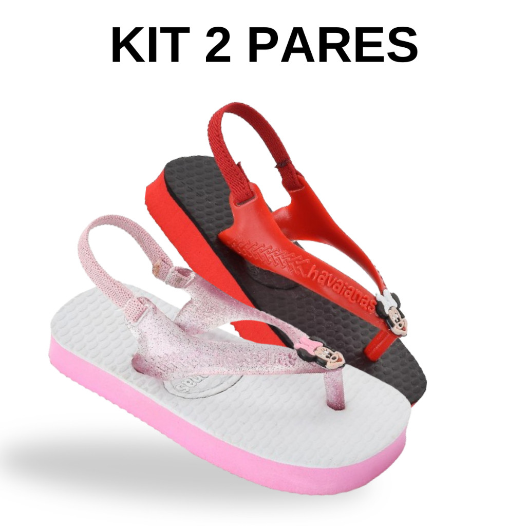 Kit 02 Pares Sandália Infantil Menina Confortável Com Elástico Moda Aventura Pronta Entrega Promoção
