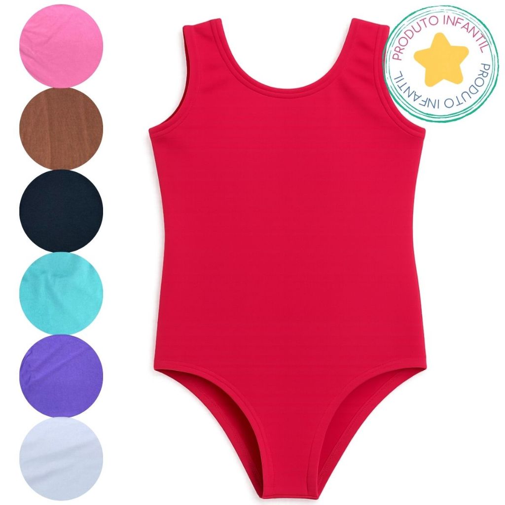 Body Collant Infantil Estampa Lisa básico Meninas