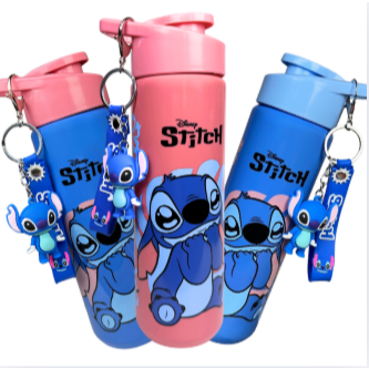 Garrafa Squeeze  Stitch  Com Chaveiro Stitch