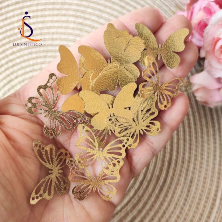 Aplique borboleta lonita dupla 2cm – 20 unid