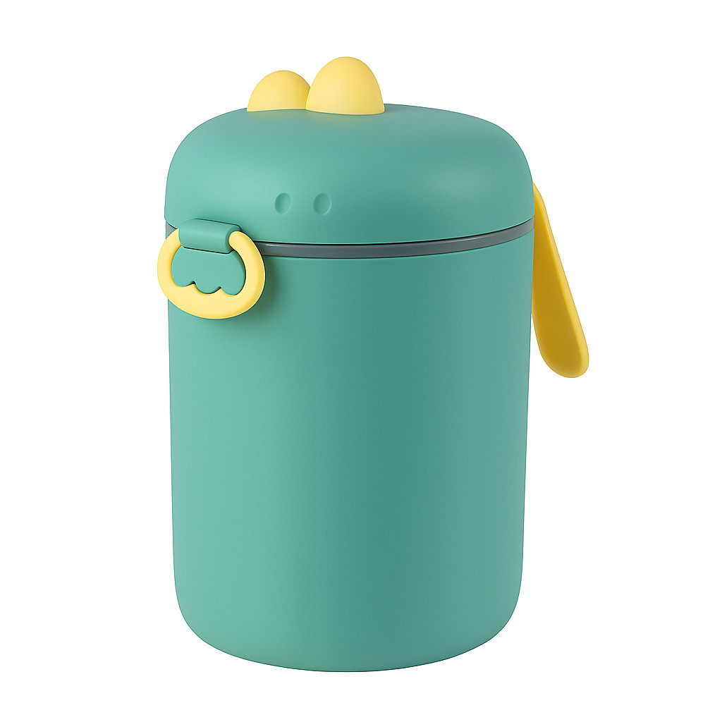 Pote Porta Leite em Pó Bebê Dino Infantil Passeio Viagem Com Dosador  Nivelador P 400ml e G 800ml