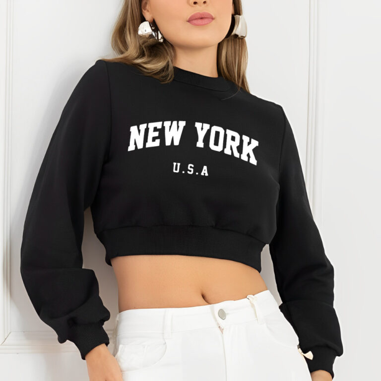Cropped de Moletom Street Wear Estampado New York 