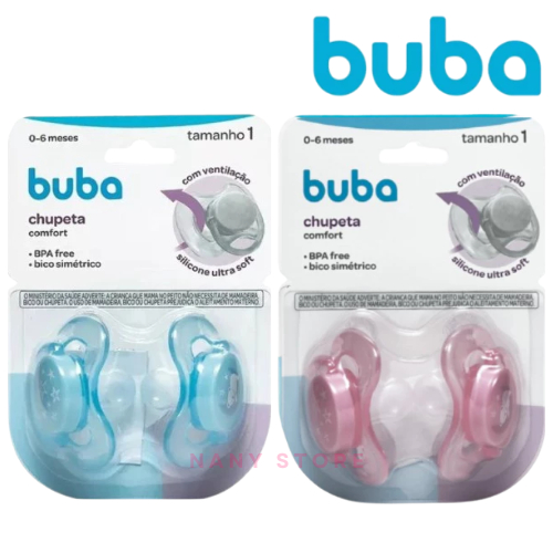 Kit Chupetas 2 Unidades Buba Confort Bico em Silic