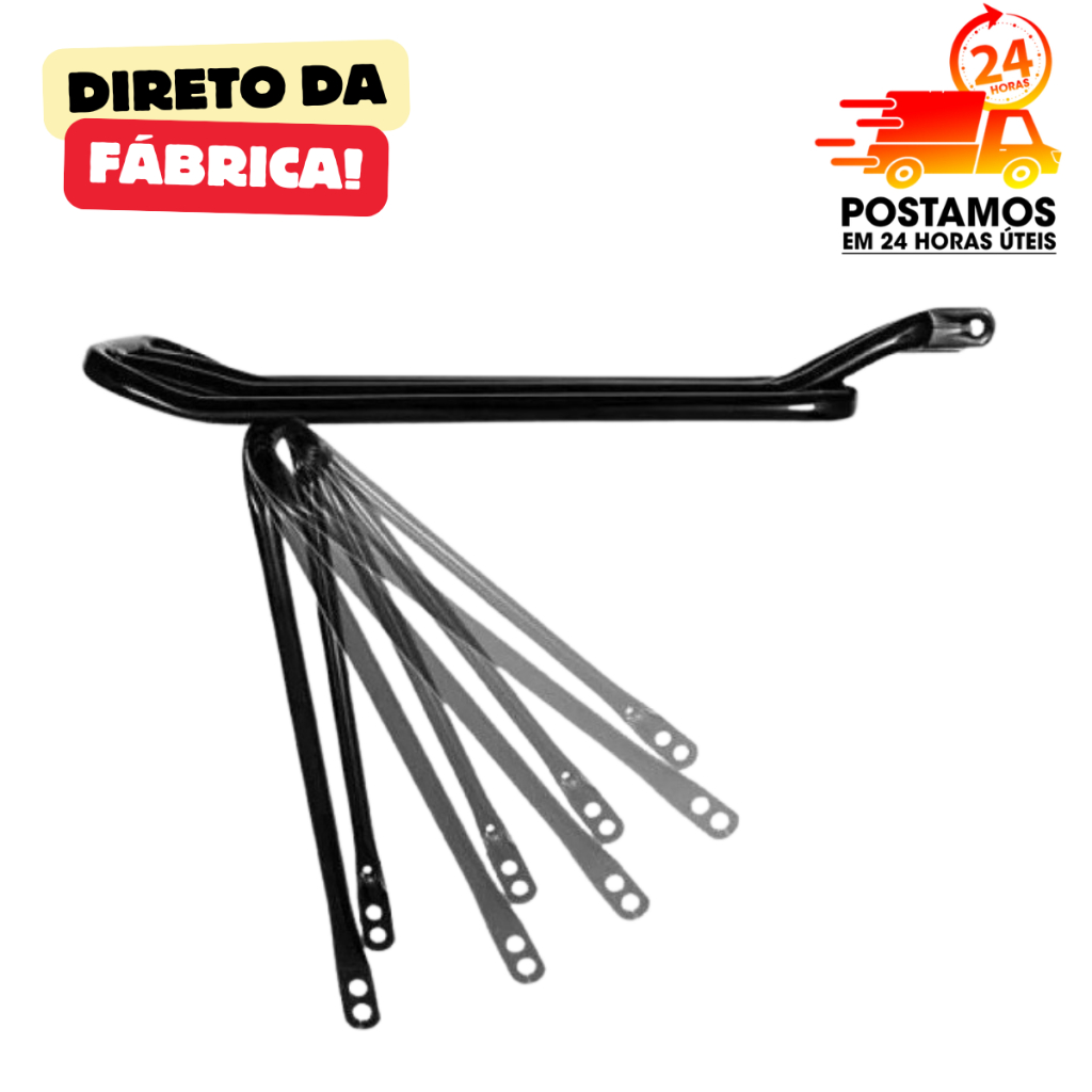 Bagageiro Tubular Traseiro Preto De Bike Aro 26 Aro 26 24 20
