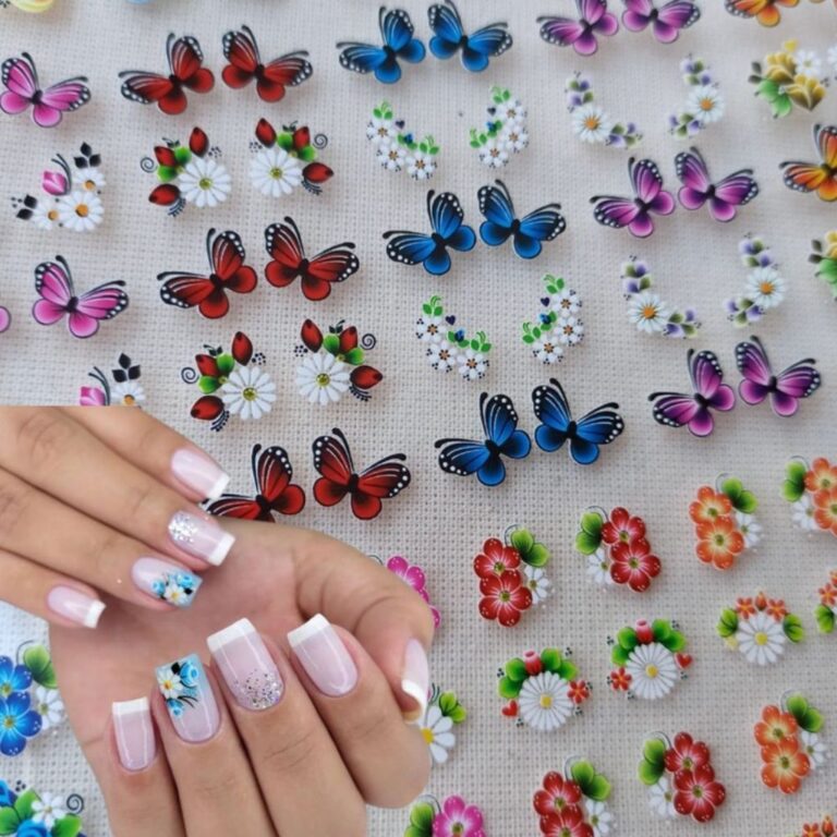 100 Adesivos de Unhas 3D Pré Pronta e Leve 120 M�