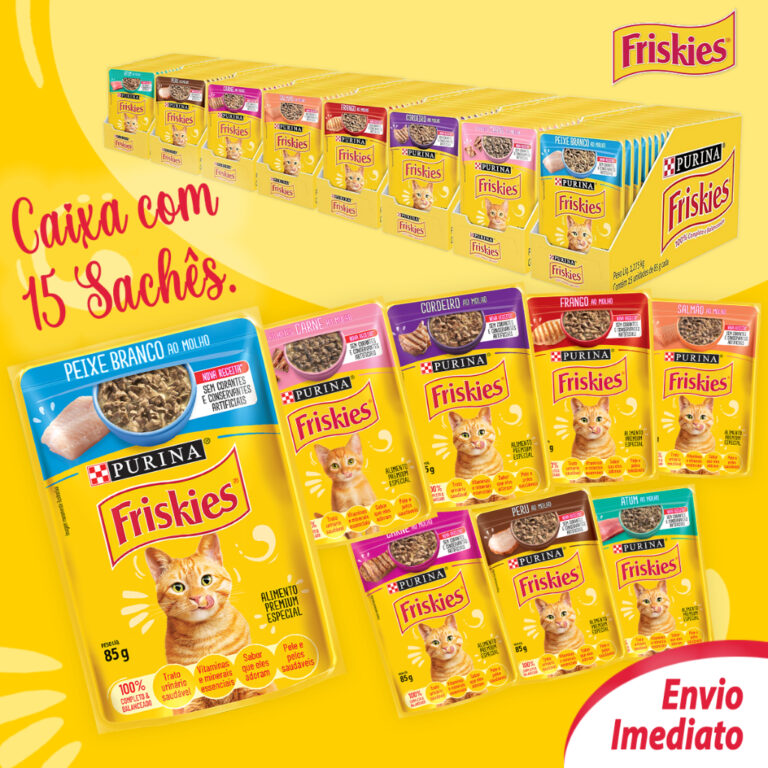 Sachê Friskies Kit 15 unid Ração Umida Gatos Ca