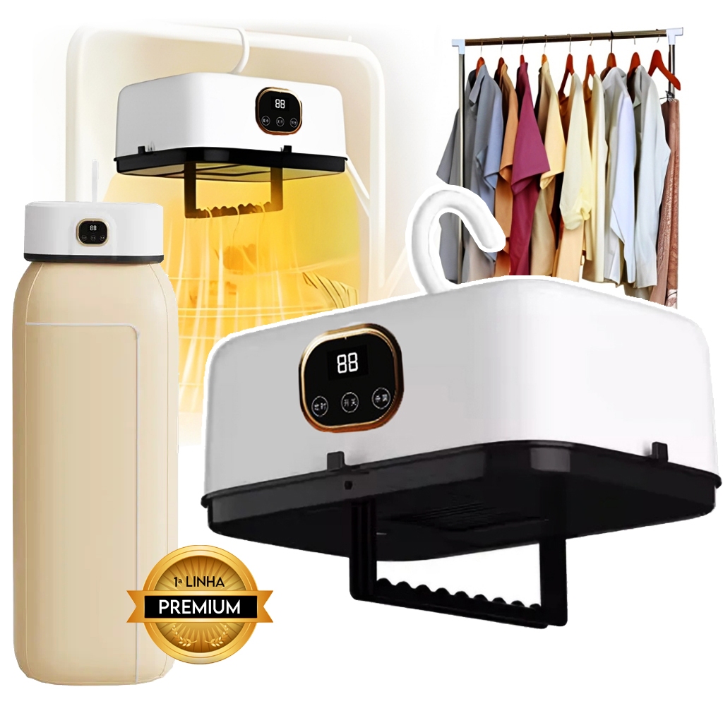 Mini Secadora De Roupa Elétrica Compacta 110V / 220V 600W Com Cortina de Secagem