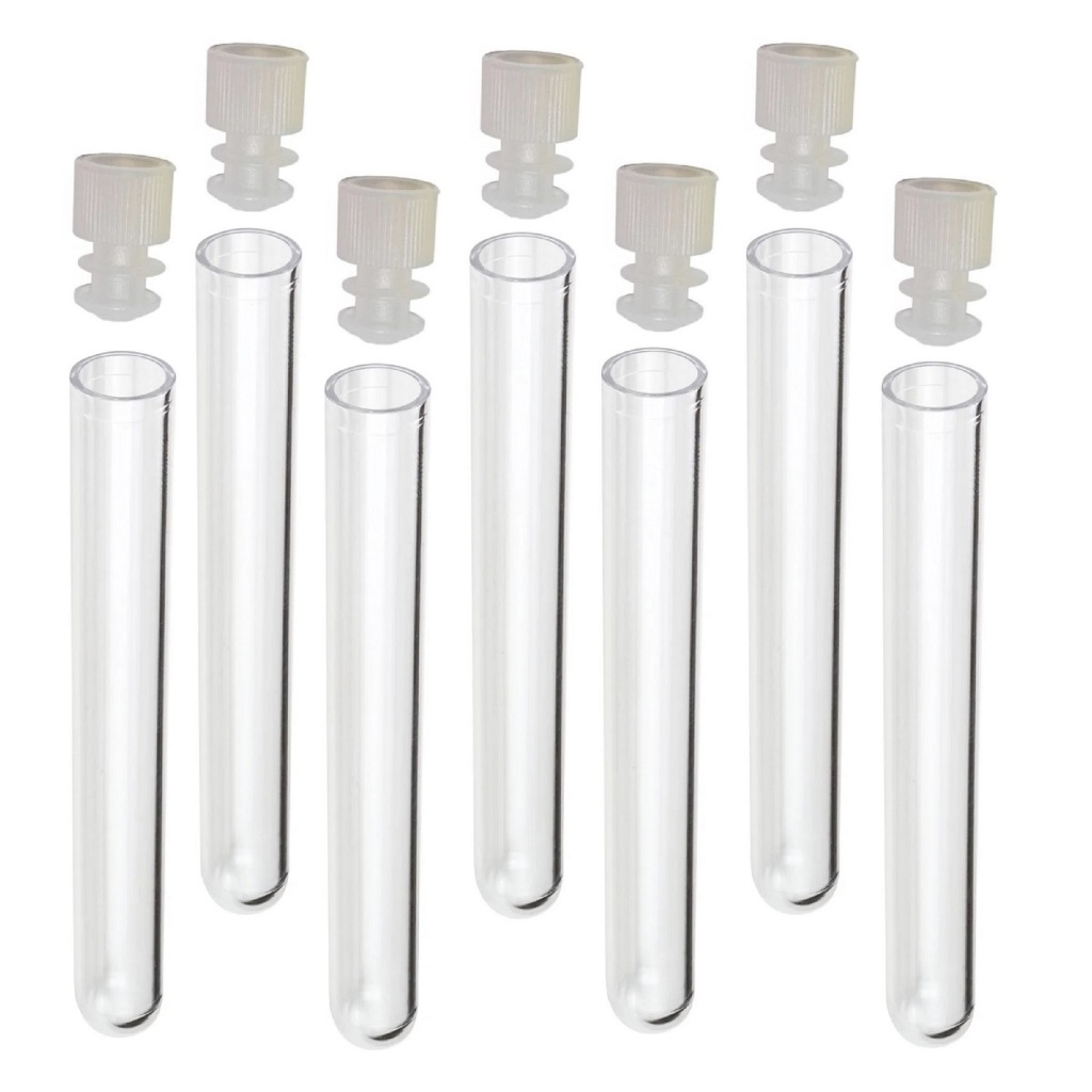 Tubo Ensaio 12×75 5ml Com Tampa Flecha Pressão Plástico 100 Unids.