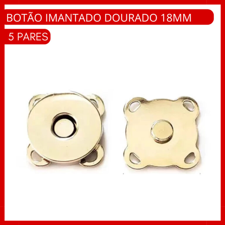Kit 5 Botões Imantado Magnético Fecho P/ Bolsa c