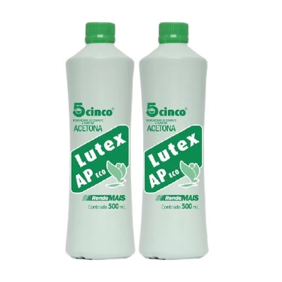 2 Acetona Removedor Lutex Ap 500ml Cinco para unha