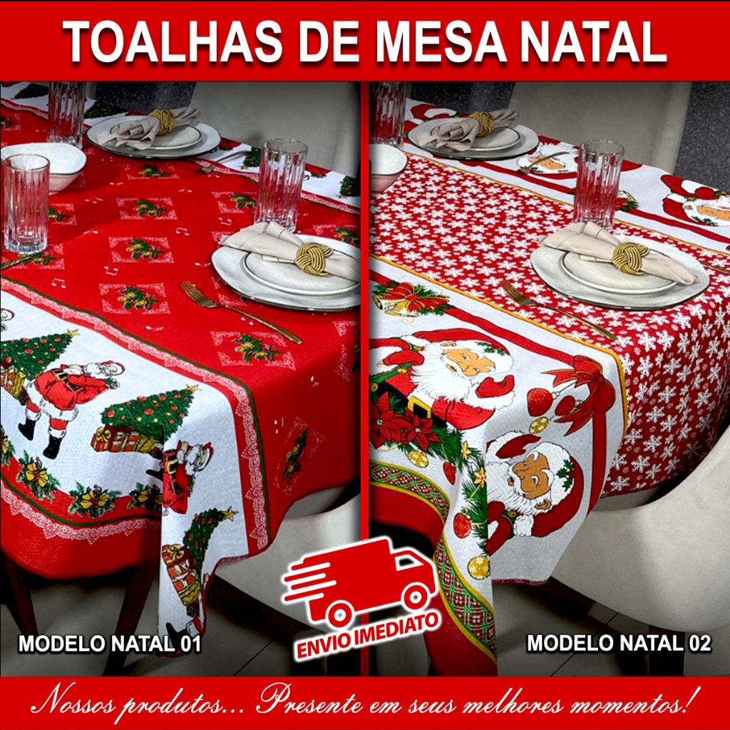 Toalha de Mesa Retangular 4 6 8 e 10 Cadeiras Decoração Elegante Tecido Premium Estampado