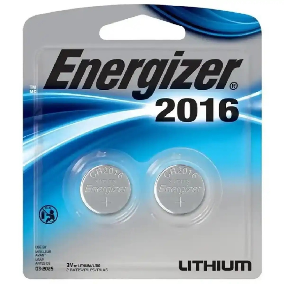 2- Pilha Bateria Energizer alcalina 2016 3V Controle Balança alarme aparelho auditivo cr2016