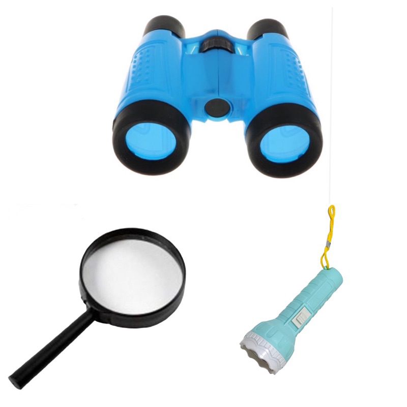 Kit Detetive Infantil Binóculo Lupa Lanterna Adventure