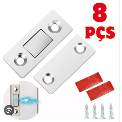KIT 8 Fecho Magnético De Neodímio Trava P/ Porta