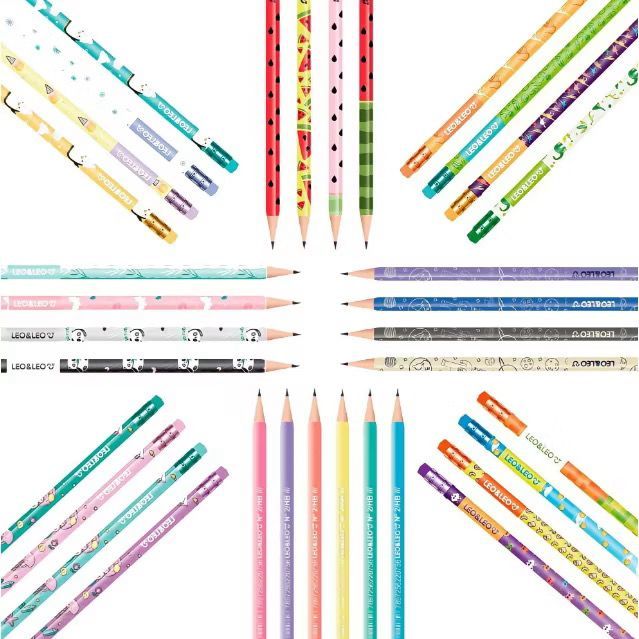 Kit com 30 Lápis Borracha Preto Material Escolar 