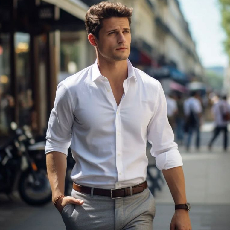 Camisa Social Masculina Manga Comprida  Escritóri