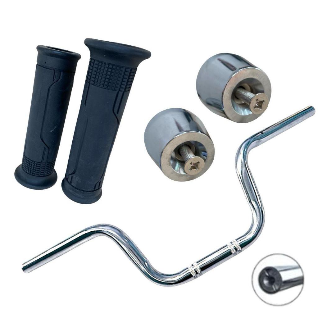 Kit Guidão Cargo 160 Manopla Vazada Peso Pcx Cromado Modelo Universal