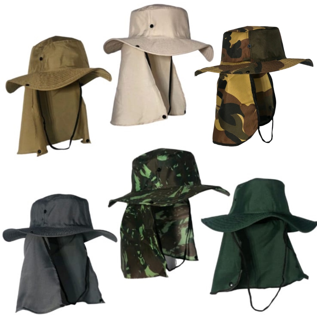 Chapéu Boné Pescador Caçador Carpinteiro Camping Australiano Protetor de Nuca PROMOÇÃO