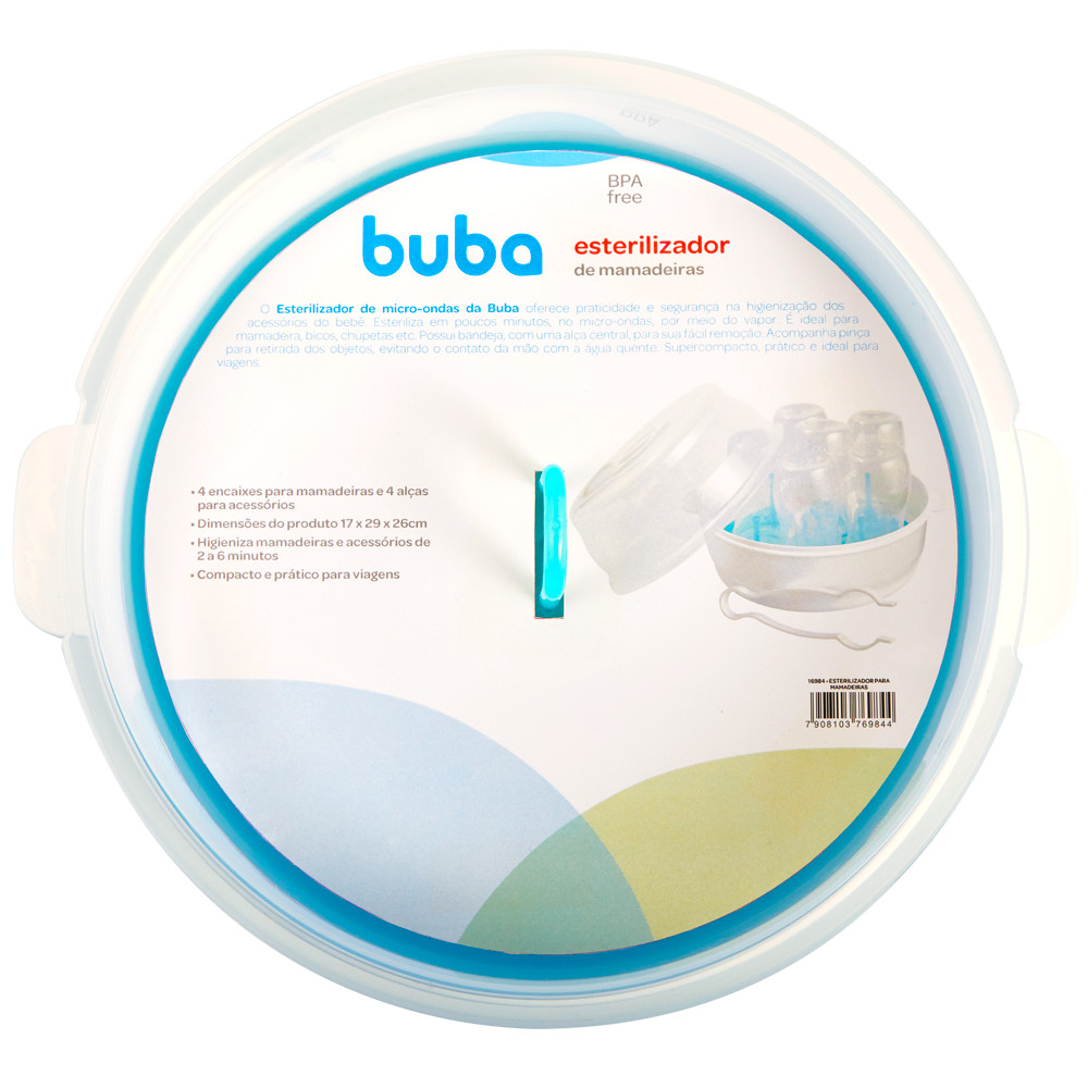 Esterilizador De Microondas Vapor 4 Mamadeiras Buba C Pinça