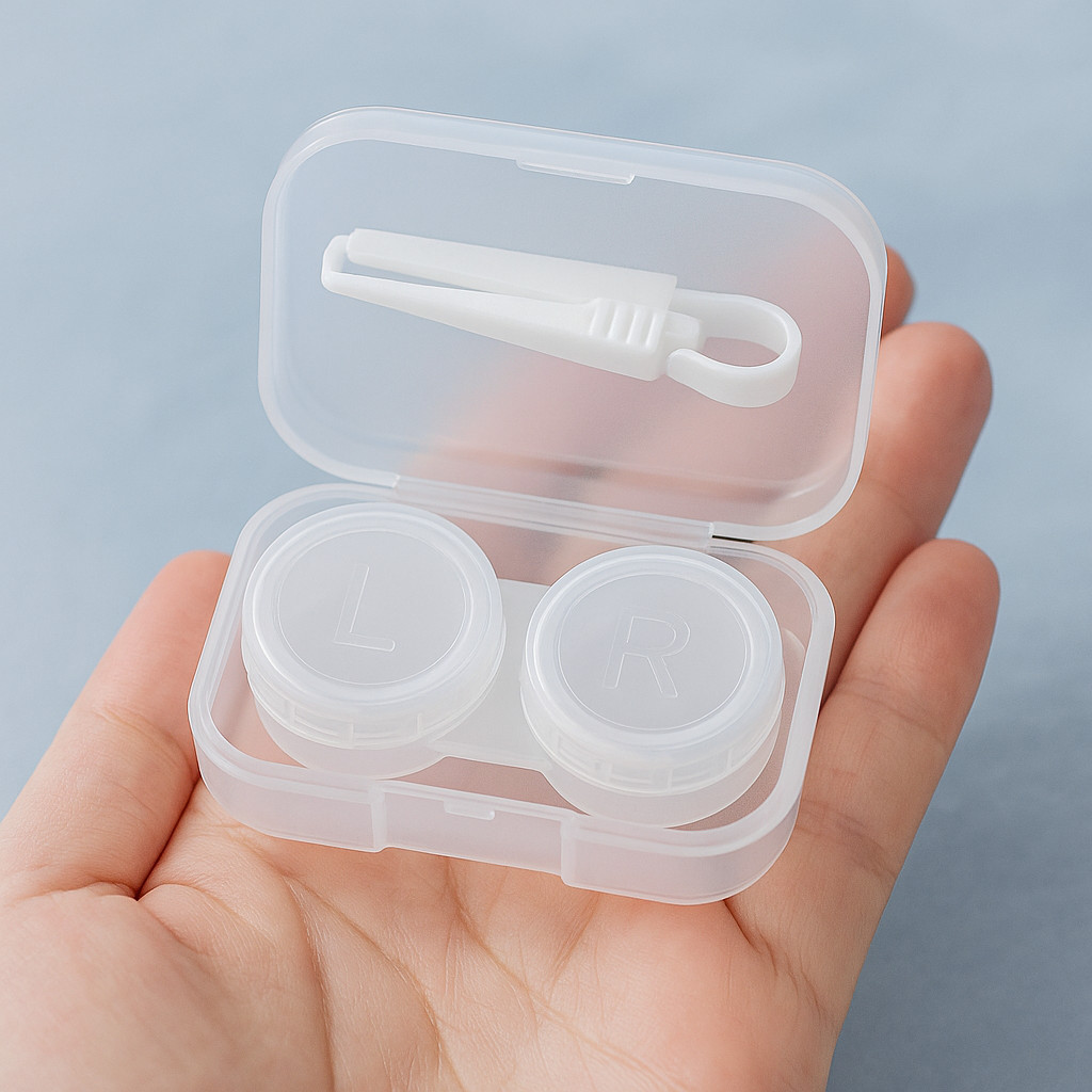 Estojo Para Lentes Contato Case Caixa Porta Lentes Com Pinça