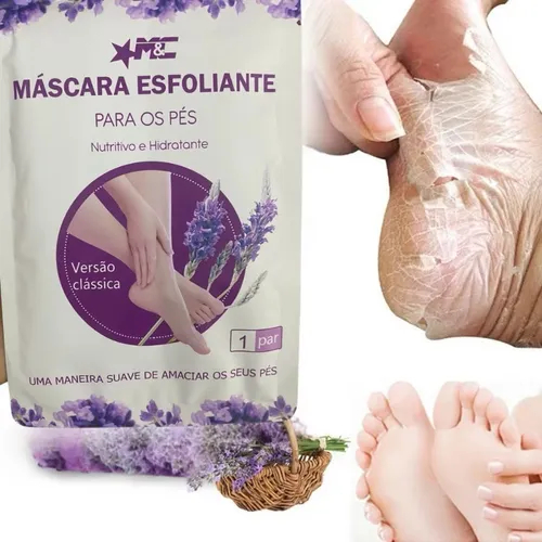 2 Meias Esfoliantes Para Pés Máscara Para Remove