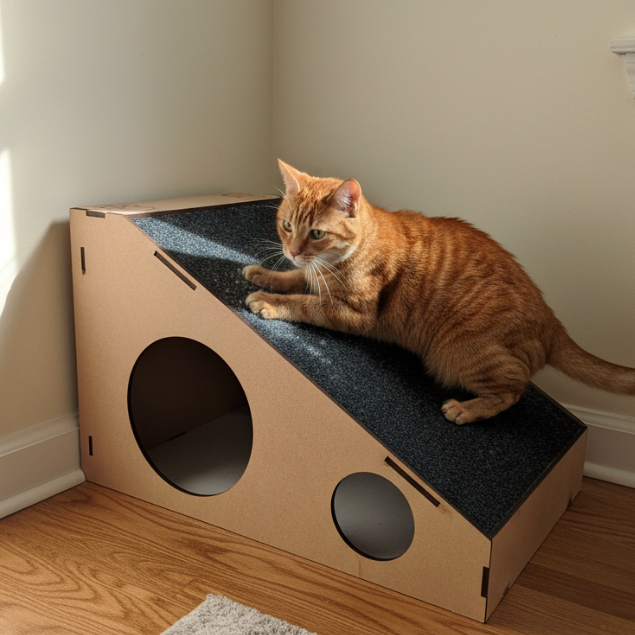 Arranhador Rampa Gatos Madeira MDF 4mm carpete Toc