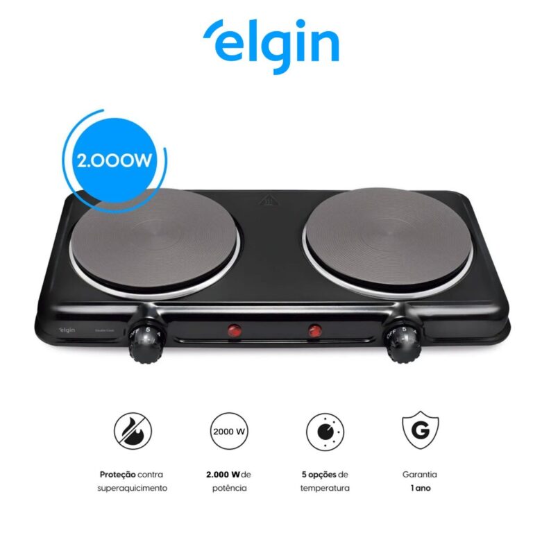Fogão Eletrico Cookop Portátil Kian 2 Bocas 2000