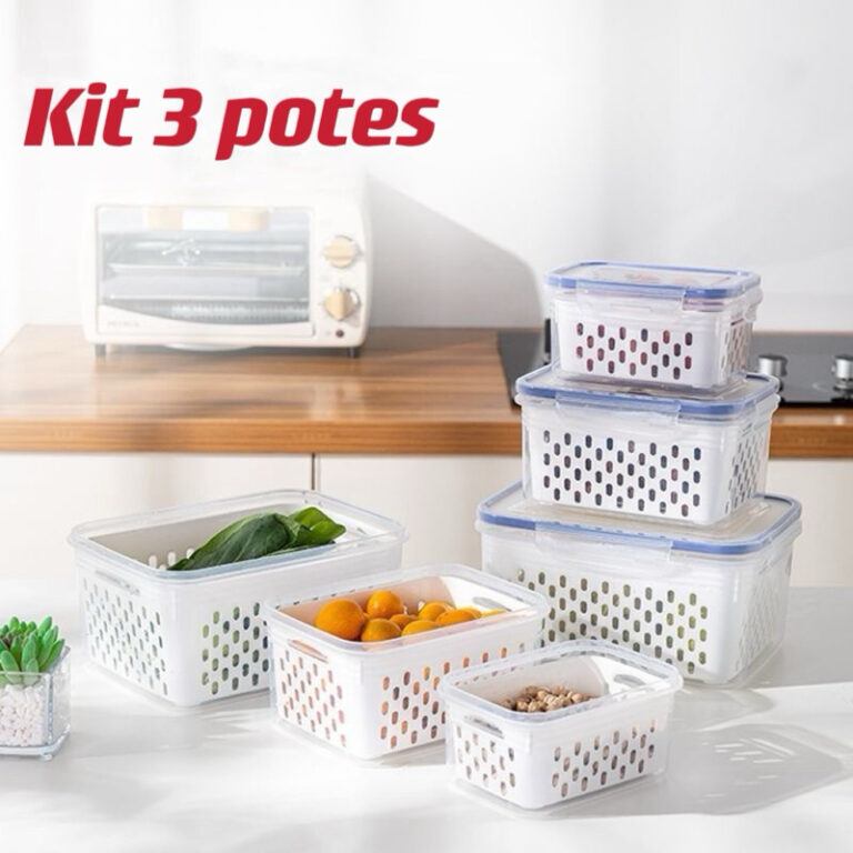 Kit 3 potes cestas Conjunto De Caixas Frigorífic