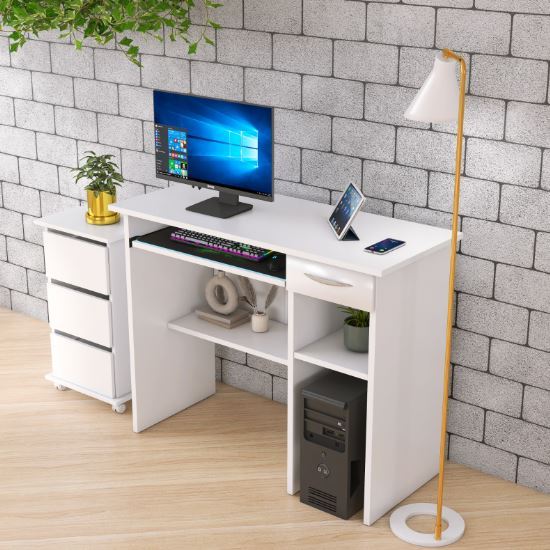 Escrivaninha Para Pc 90cm Com Suporte De Teclado E