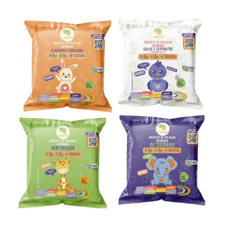 Kit 4 Biscoito de Polvilho Crilancha Couve Beterra