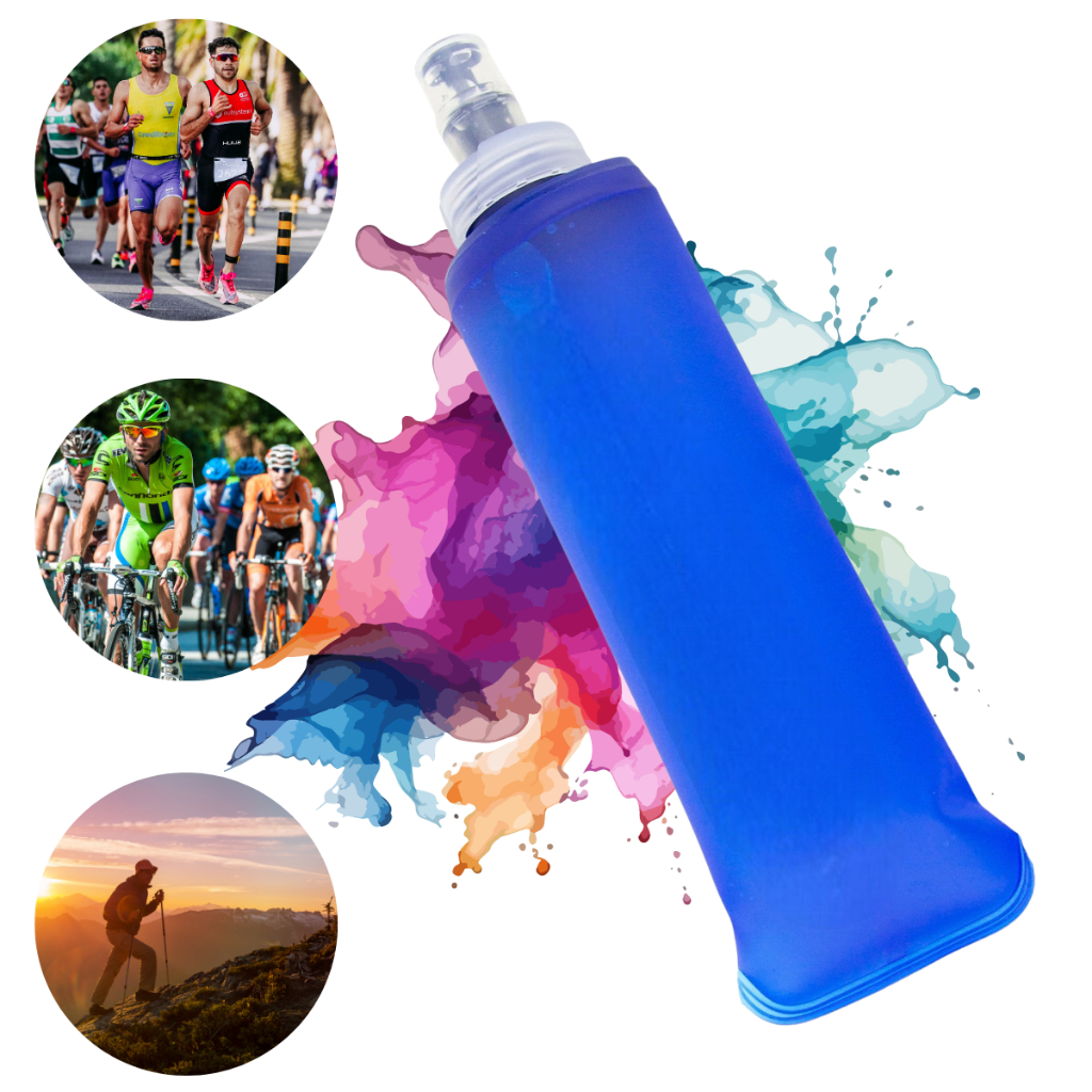 Garrafa De água Corrida Flexível Garrafa Dobravel De Silicone Para Academia Soft Water Bag TPU Foldi