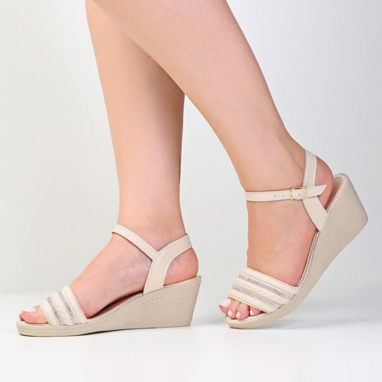 Sandália Anabela Feminina Ajustável Com Fivela S