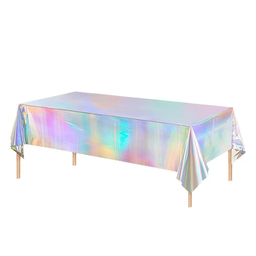 Toalha de Mesa Plástica Iridescência Polegadas Brilhante para Decoração de Casamento Festa e Natal