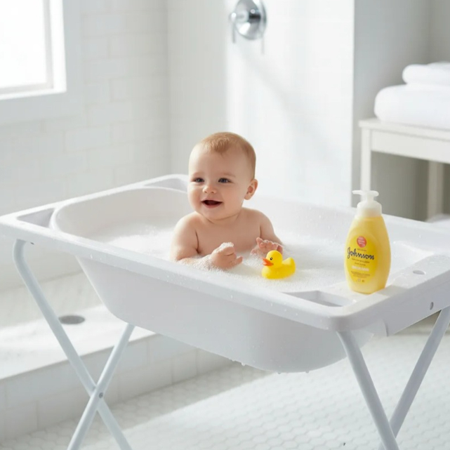 Banheira + Suporte Dobrável para Bebê Tanque Res
