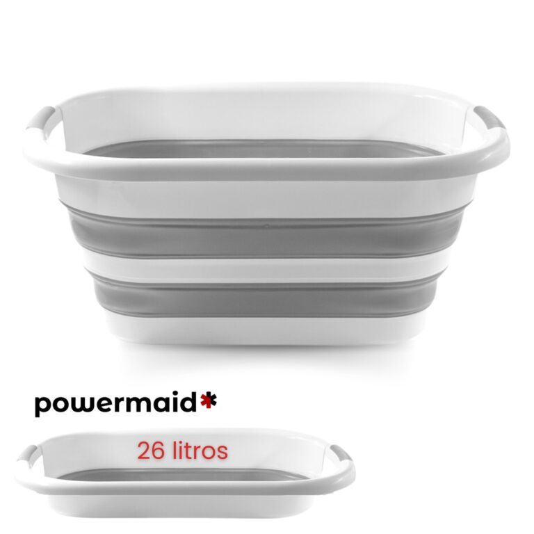 Balde Retrátil Dobrável 26L Silicone Retangular 