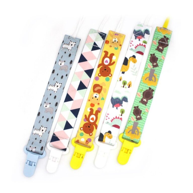 Kit Prendedor de Chupeta Bebê Modelo Fita Estampa