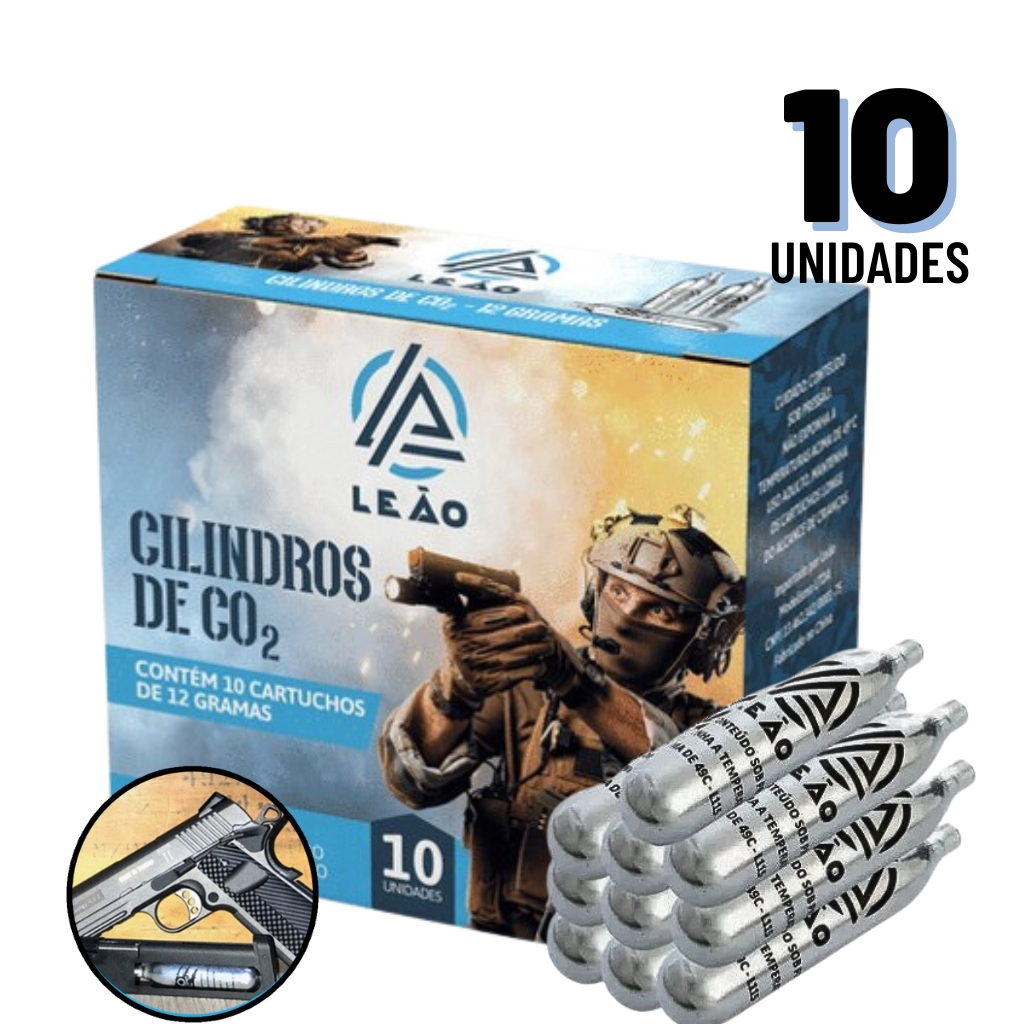 Cilindro CO2 Airsoft – Caixa com 10