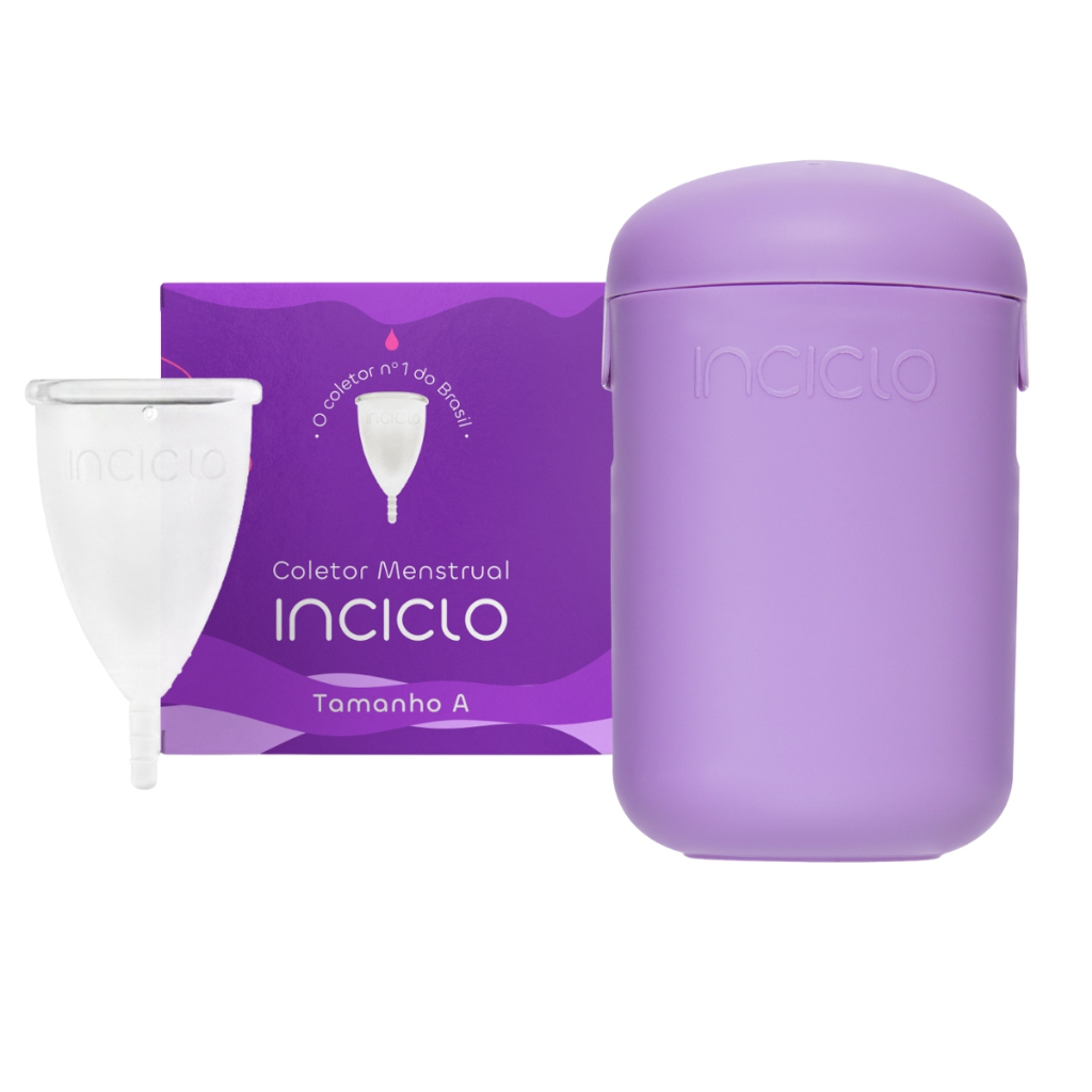 Coletor Menstrual Inciclo Modelo A + Cápsula Esterilizadora  Silicone Medicinal, Durável até 3 Anos