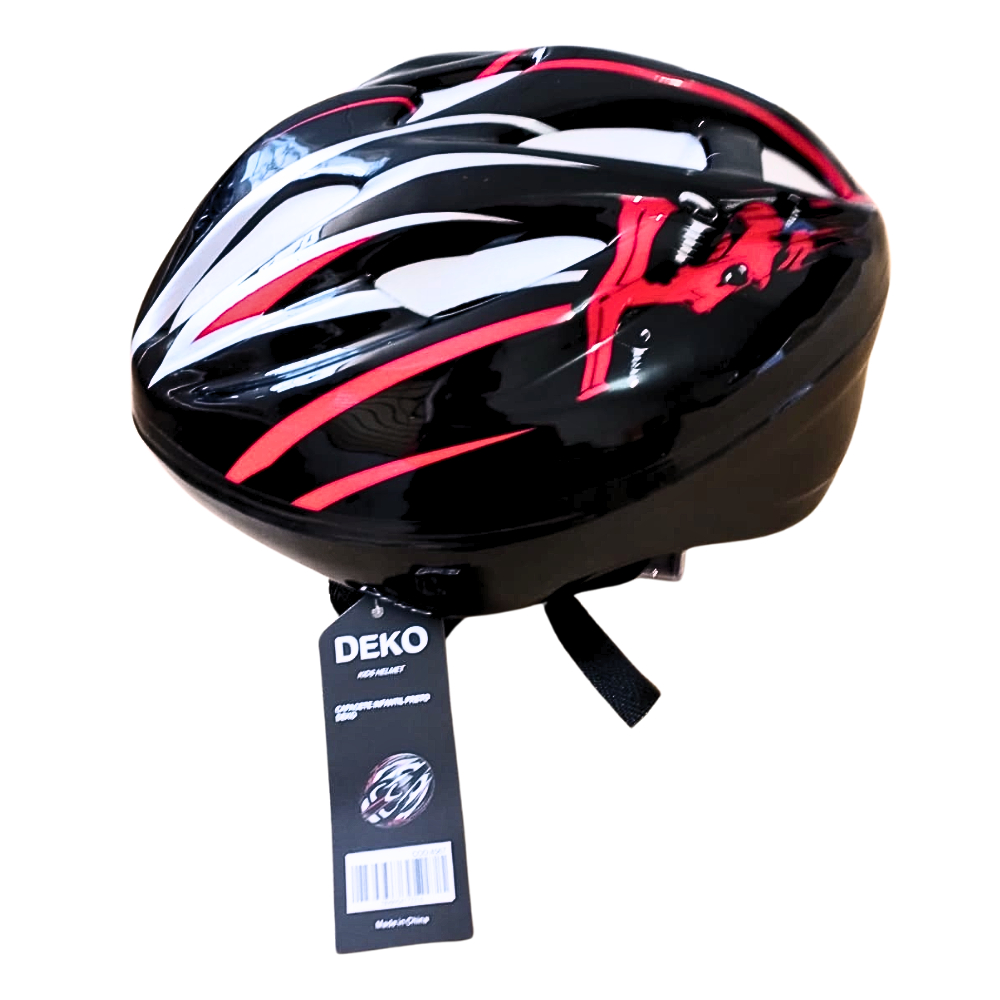 CAPACETE INFANTIL MULTI-USO PRETO COM VERMELHO – DEKO – MOD CHIBANTE