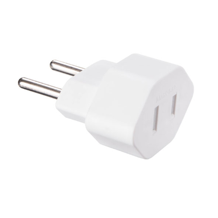 Adaptador 2 Pinos 10a Chato Americano P/ Redondo M