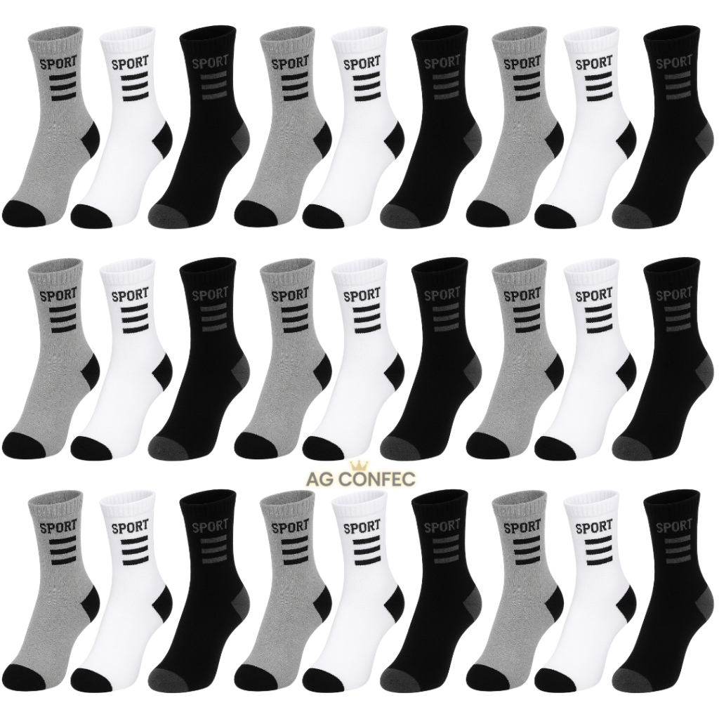 Vários modelos Kit de 24 meia cano alto algodão soquete Cano Curto Masculina Feminina direto da fabr