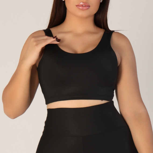 Top Feminino Alta Sustentação Frente Dupla Acade