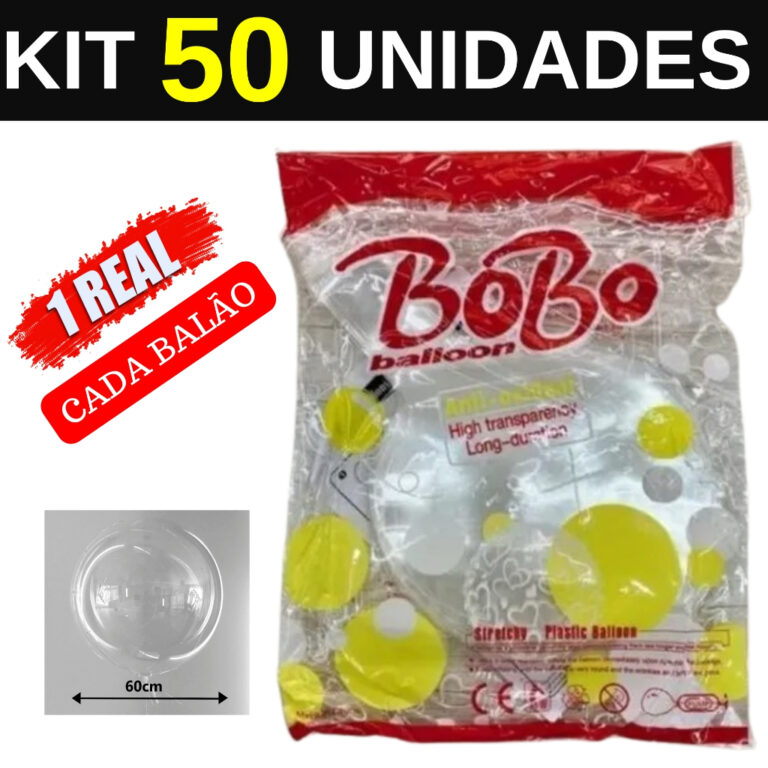 50 Unidades Balao Bubble 24 Polegadas Silicone Tra