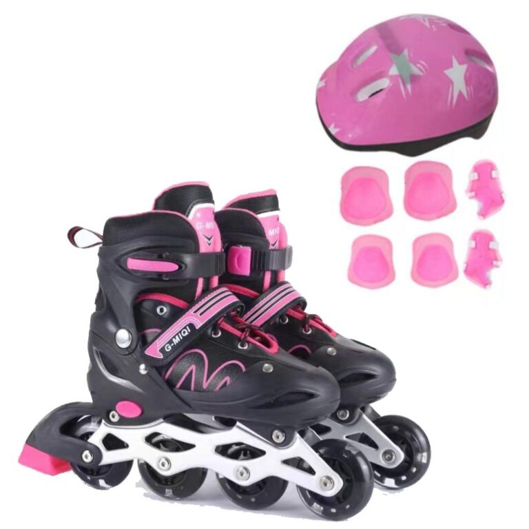 Patins Infantil 4 Rodas Roller Inline + Protecao M
